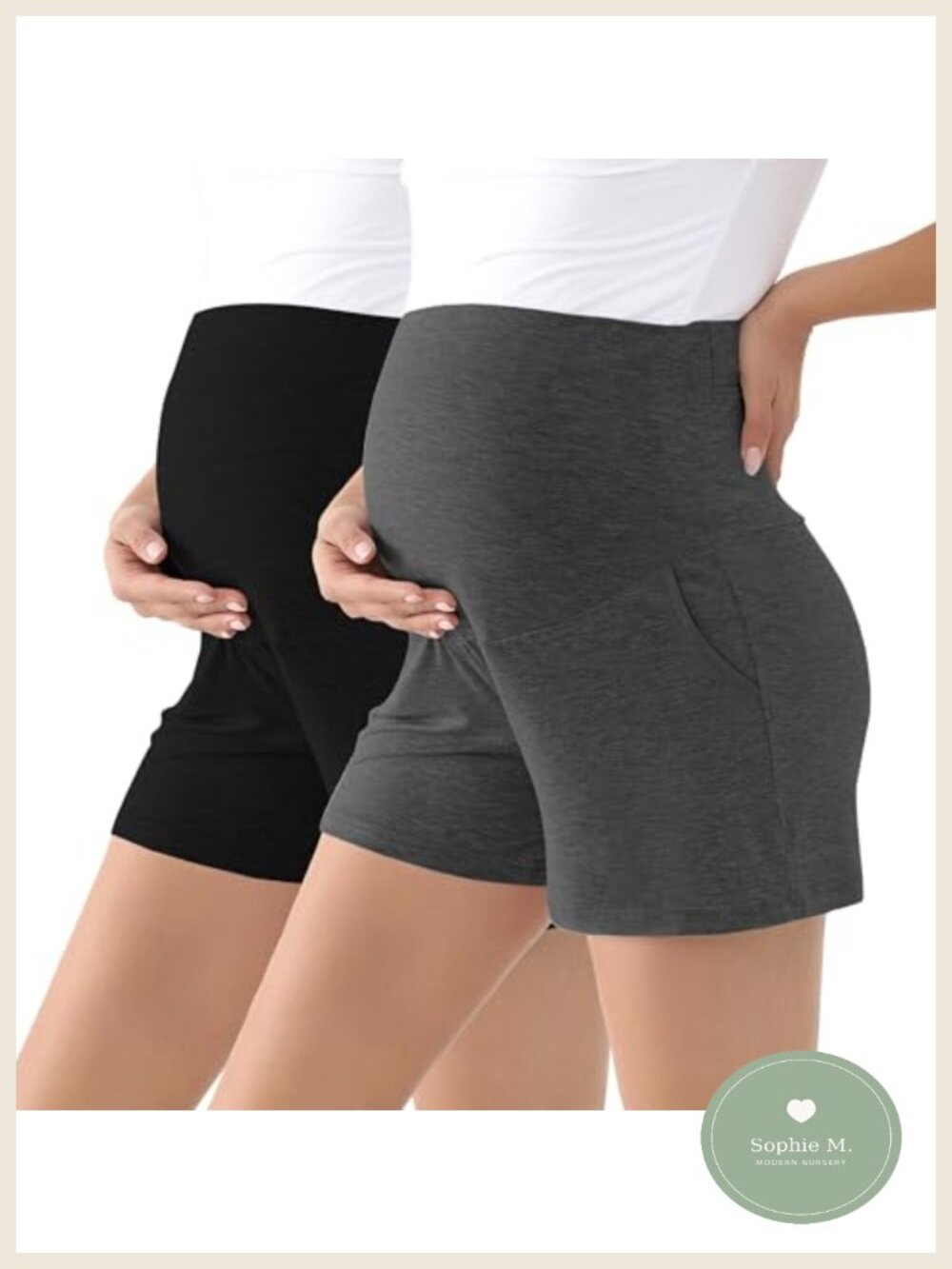 Maternity Lounge Shorts Viscose from Bamboo High Rise Loose Fit Sleepwear Summer